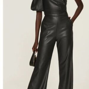 Sachin + Babi Black Faux Leather Jumpsuit